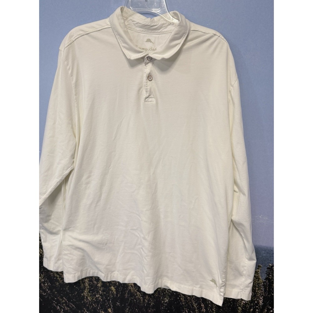 Tommy Bahama Polo Shirt 2XL pima Cotton Blend Long Sleeve
